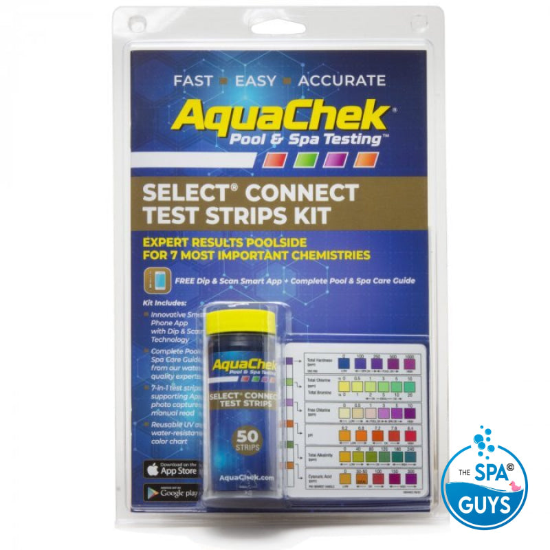 Aquachek Select Connect 7-In-1 Test Strip Kit - Used With Smart Phone App New Chemicals