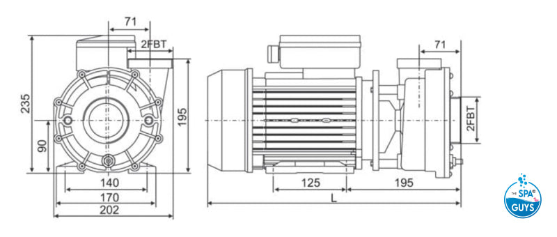 Davey Qb Series 2Hp Two Speed Spa Pool Pump Coarse Thread Amp Pumps