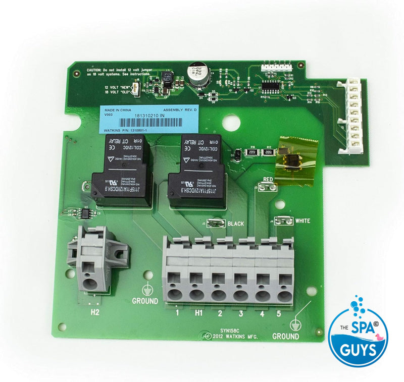 Gradas Hot Spring Relay Hot Springs IQ2020 heater relay board with green circuits and relays